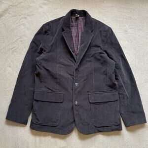 Ll Bean Corduroy Tartan Plaid Lined Blazer Chore Coat Jacket 44 R